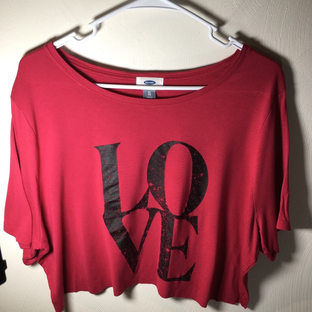Love Cut Off Crop Top Fascia Pink Shirt - ST54